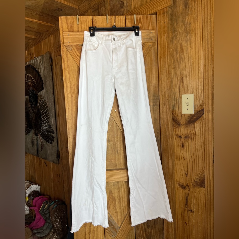 White Denim Flares